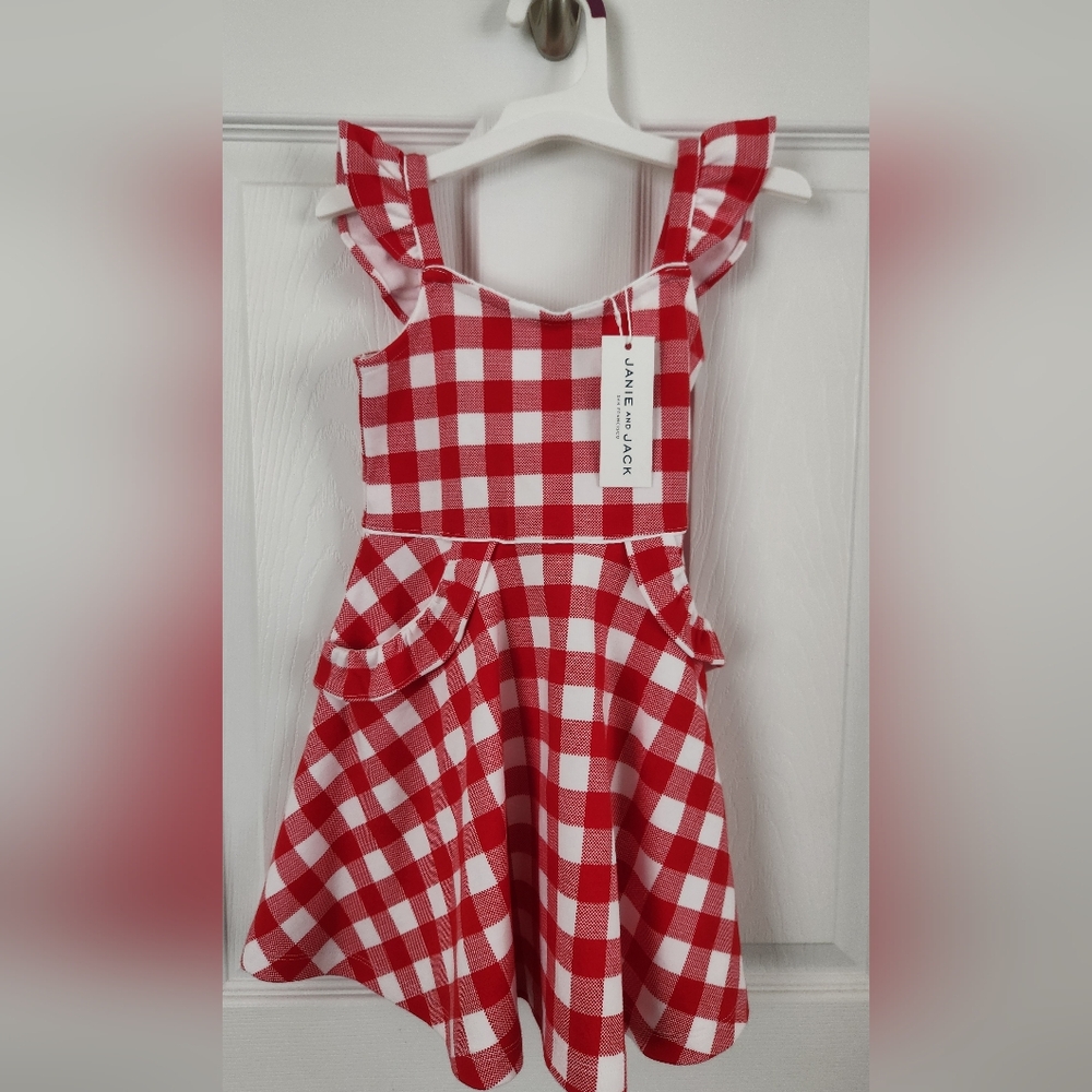 Janie and Jack Red Checkered Sundress
